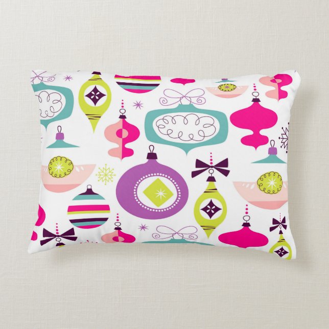 Cojín Decorativo Ornamentos retros brillantes del navidad (Reverso)