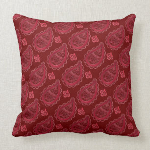 Cojín Decorativo Ornate Burgundy Paisley Pattern