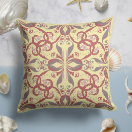 Cojín Decorativo Ornate Elegance en amarillo crema de mantequilla