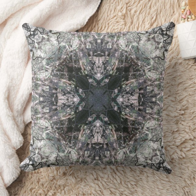 Cojín Decorativo Ornate Gothic Stained Glass Square Cross Mandala (Manta)