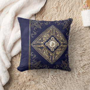 Cojín Decorativo Ornate Opulence   Florecimiento con azúcares azule