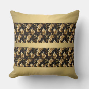 Cojín Decorativo Oro abstracto y negro