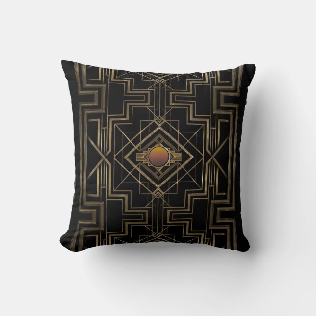 Cojín Decorativo Oro antiguo del art déco (Anverso)