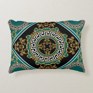 Cojín Decorativo Oro barroco: Elegancia negra