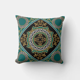 Cojín Decorativo Oro barroco: Elegancia negra