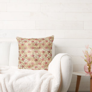 Cojín Decorativo Oro Cream Leopard Red Lips