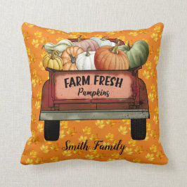 Cojín Decorativo Oro de calabaza Personalizar de otoño deja algodón