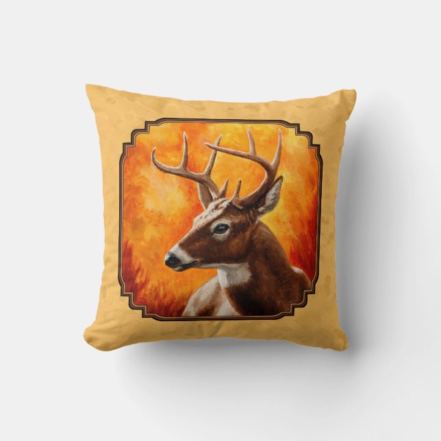 Cojín Decorativo Oro de otoño de Whitetail Deer (Anverso)