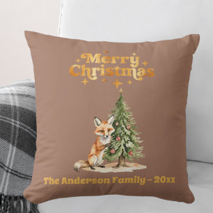 Cojín Decorativo oro de zorro de pino de mocha de Navidad
