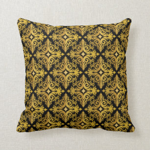 Cojín Decorativo Oro elegante y diseño negro de la diadema