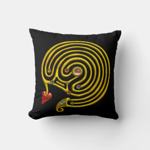 Cojín Decorativo ORO HYPER LABYRINTH, Negro
