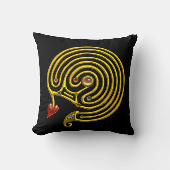 Cojín Decorativo ORO HYPER LABYRINTH, Negro (Anverso)