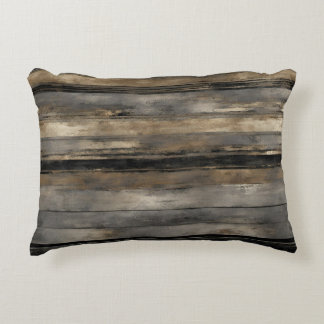 Cojín Decorativo Oro negro angustiado y franja gris
