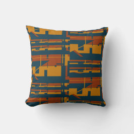 Cojín Decorativo Oro oxidado Azul oscuro suroeste luce mosaicos gra