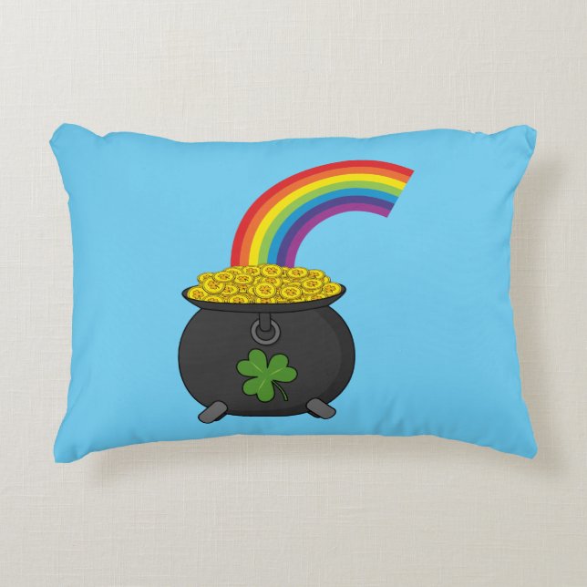 Cojín Decorativo Oro Personalizado arcoiris (Anverso)