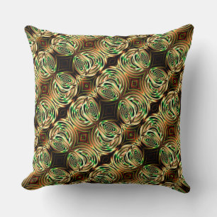 Cojín Decorativo Oro redondo y mango verde metalizado o de vidrio