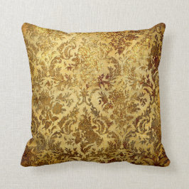 Cojín Decorativo Oro, rústico, vintage, antiguo, damasco, elegante,