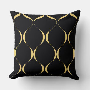 Cojín Decorativo Oro, sencillo, moderno, lujoso gráfico ondulado