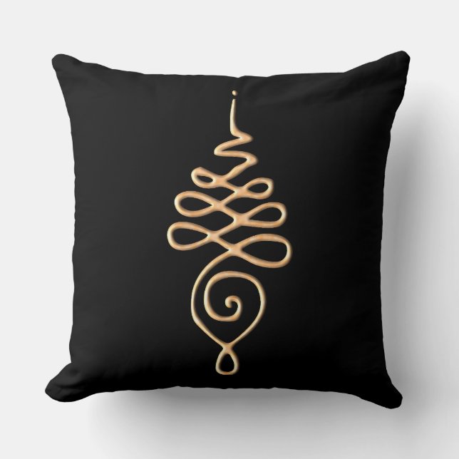 Cojín Decorativo Oro Unalome  (Anverso)