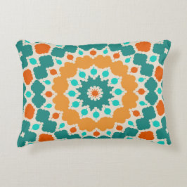 Cojín Decorativo Oro verde y flores y diamantes rojos