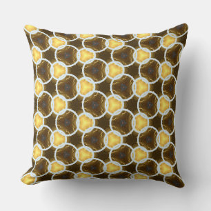 Cojín Decorativo Oro vintage y amarillo en la cadena del círculo bl