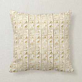Cojín Decorativo Oro y blanco egipcio glam moderno chic