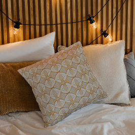 Cojín Decorativo Oro y crema a mediados del siglo