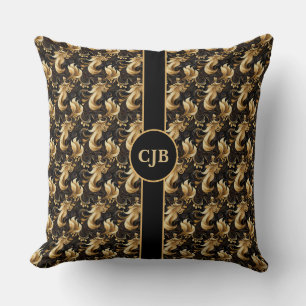 Cojín Decorativo Oro y negro abstracto personalizado