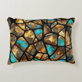Cojín Decorativo Oro y turquesa por Natasha Us