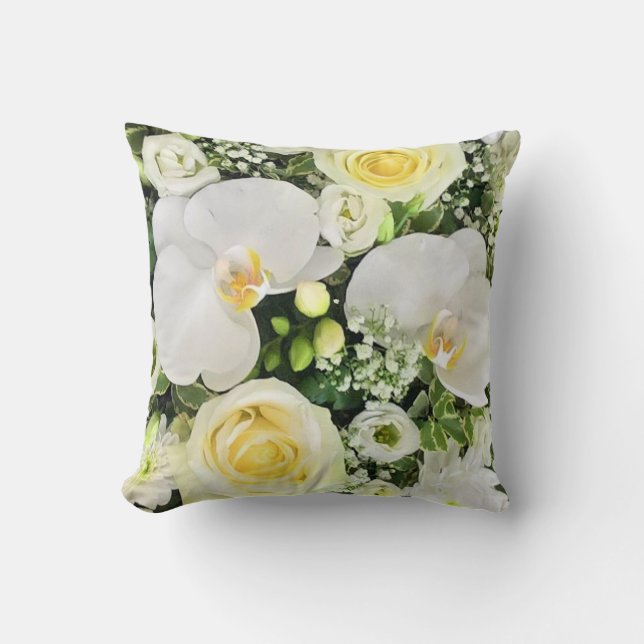 Cojín Decorativo Orquídea Blanca (Anverso)
