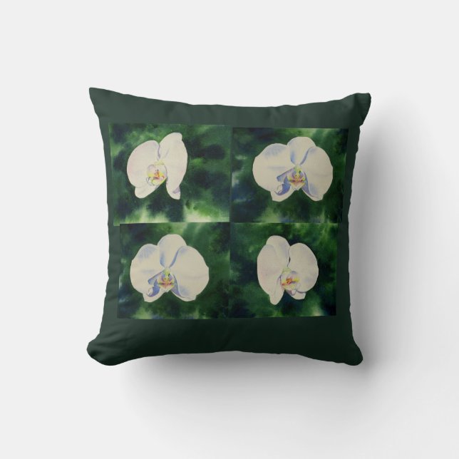 Cojín Decorativo Orquídea Blanca (Anverso)