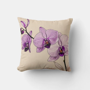 Cojín Decorativo Orquídea Botánica Elegante