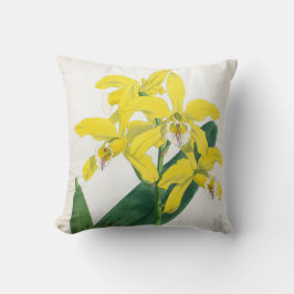 Cojín Decorativo Orquídea de Lindenia Amarilla