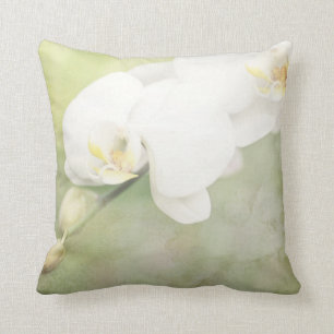 Cojín Decorativo Orquídea del blanco del vintage