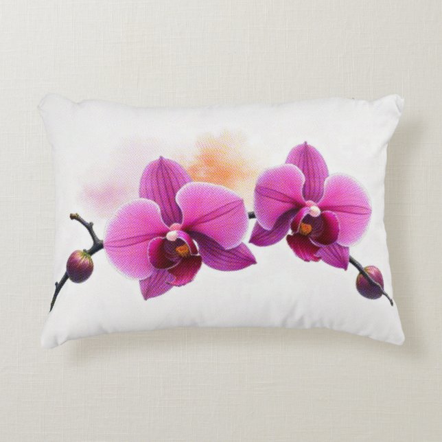 Cojín Decorativo Orquídea Flor de Amanecer (Anverso)