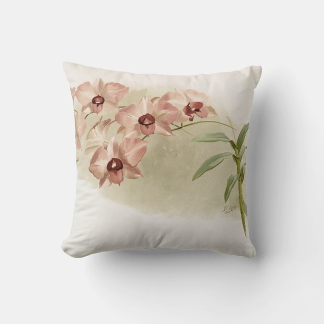 Cojín Decorativo Orquídea Ilustrada (Anverso)