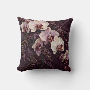 Cojín Decorativo Orquídea Marfil Ciruela Botánica