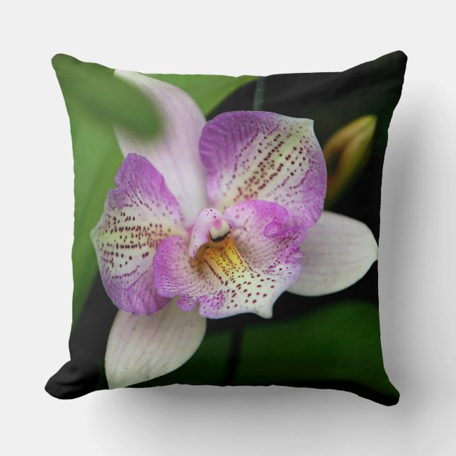 Cojín Decorativo Orquídea rosa afilada (Anverso)