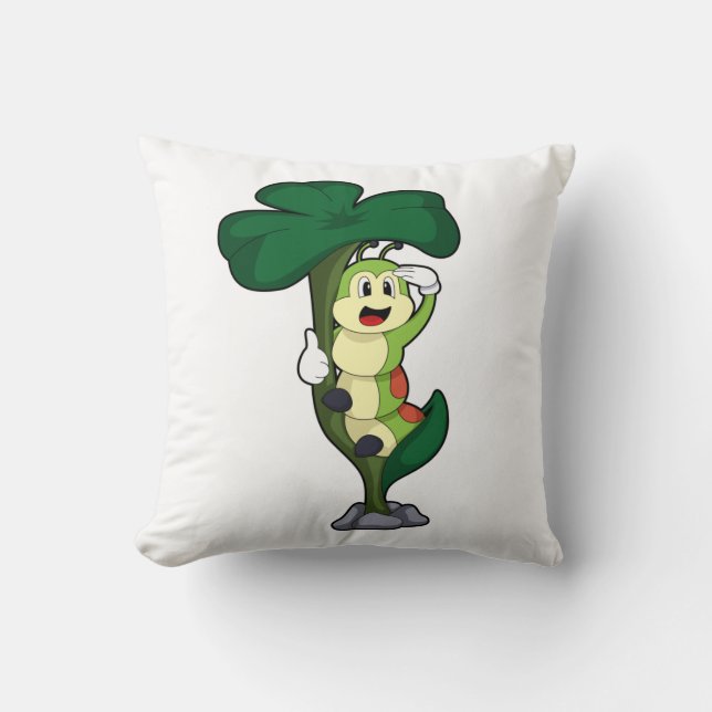 Cojín Decorativo Oruga con Hoja (Anverso)