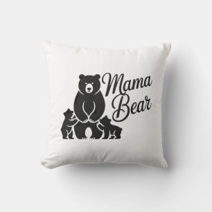Cojín Decorativo Osa Mamá con Cachorros Familia de Osos Adorable