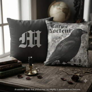Cojín Decorativo Oscura Academia Ónix Gótico Cuervo