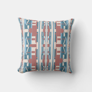 Cojín Decorativo Oscuro Azul Rosa Beige Southwest Parece Gran Mosai