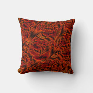 Cojín Decorativo oscuro, naranja, rojo, rosa, arte, metalizado, flo