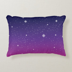 Cojín Decorativo Oscuro Purple Starry Night Sky