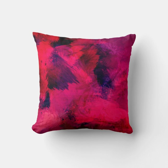 Cojín Decorativo Oscuro rojo y morado negrita y resumen moderno (Anverso)