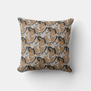 Cojín Decorativo Oscuro Tan Gris Negro Swirling Arte Moderno Imprim