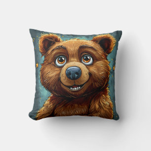 Cojín Decorativo 🐻 Osito de Dibujos Animados Adorable con Encanto