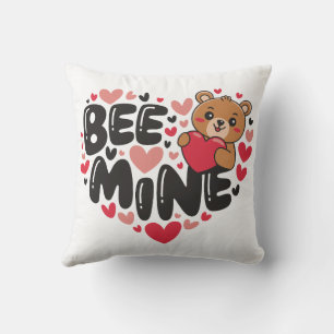 Cojín Decorativo Osito de peluche Cute Bee Mine Día de San Valentín