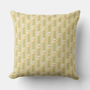 Cojín Decorativo Osito de peluche dorado amarillo lindo y raya