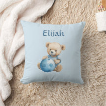 Osito de peluche lindo con bola azul